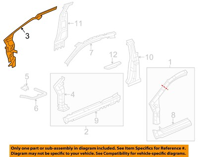 #ad HONDA OEM 13 15 Civic Hinge Pillar Inner Pillar 64110TS8A61ZZ $351.73