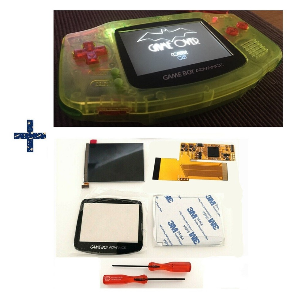 V2 IPS Backlight LCD For Game Boy Advance GBA and Colorful Pre-cut ...