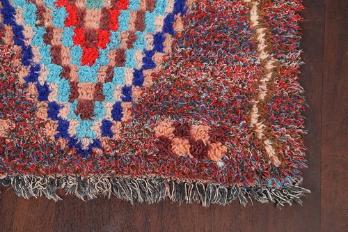 Thick-Plush Handmade Vintage Modern Moroccan Geometric Oriental Runner Rug 3'x8' - Picture 5 of 17