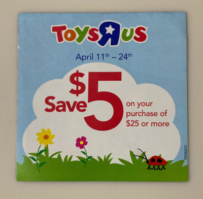 Toys R Us Mini Coupon Booklet 2010 4 Coupons 4/11/10 - 4/24/10 Plus Ads for  TRU
