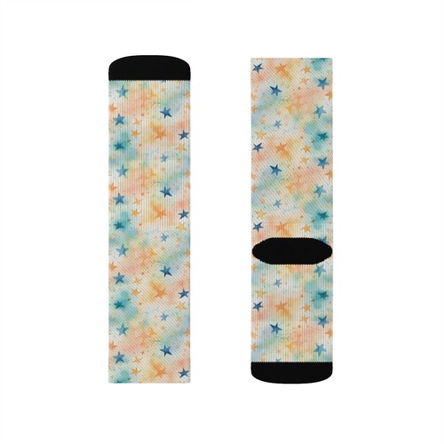 Watercolor Cloud and Stars Socks - Picture 4 of 13