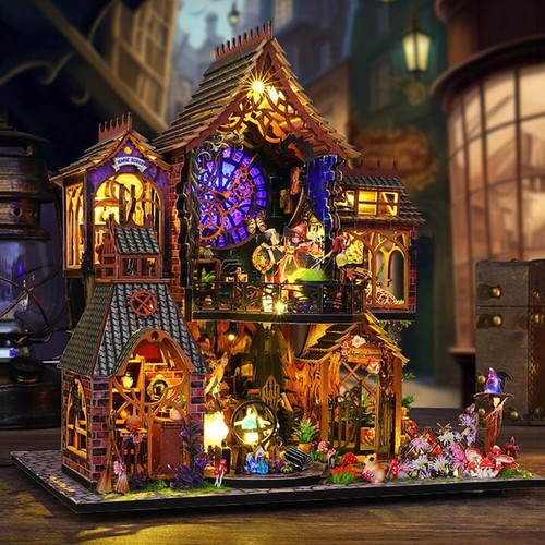 3D Wooden Mini Magic Spirit House Kits DIY Doll House Craft Gift Model with LED - Picture 11 of 14