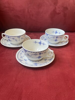 C1905. 3 Sets Masons Furnivals limited trademark england Denmark Teacups Saucers