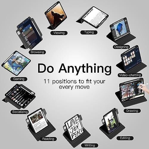 Rotatable Case for,Detachable Magnetic iPad Pro 13 inch 2024 (M4) Black - Picture 6 of 7