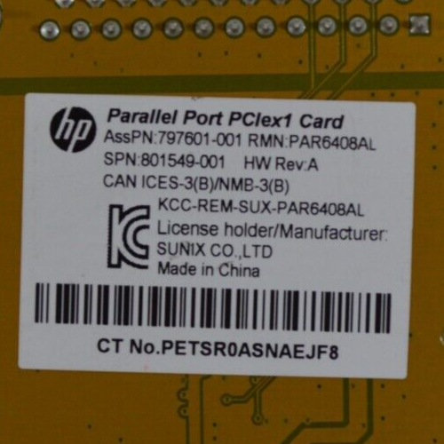 (Lot of 2)HP Parallel PCIe X1 Port Card 801549-001 797601-001 - Picture 3 of 3