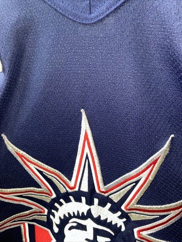 New York Rangers CCM Center Ice Lady Liberty maglia hockey marina L - Foto 11 di 11