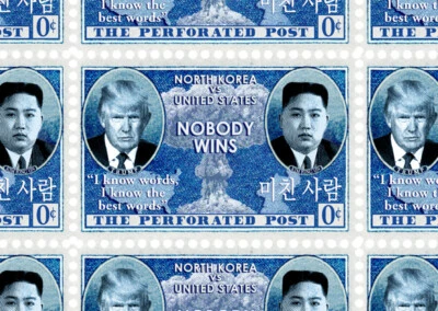 Trump - Kim Jong Un - Korea, Nuclear - (Artistamp, Faux Postage, REPRO) - Image 1 of 4