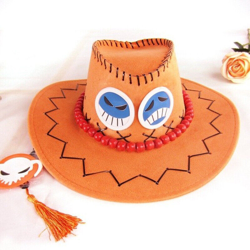 ZIOKOK Anime Portgas·D· Ace Cowboy Hat Cosplay Hats Pirates Cap