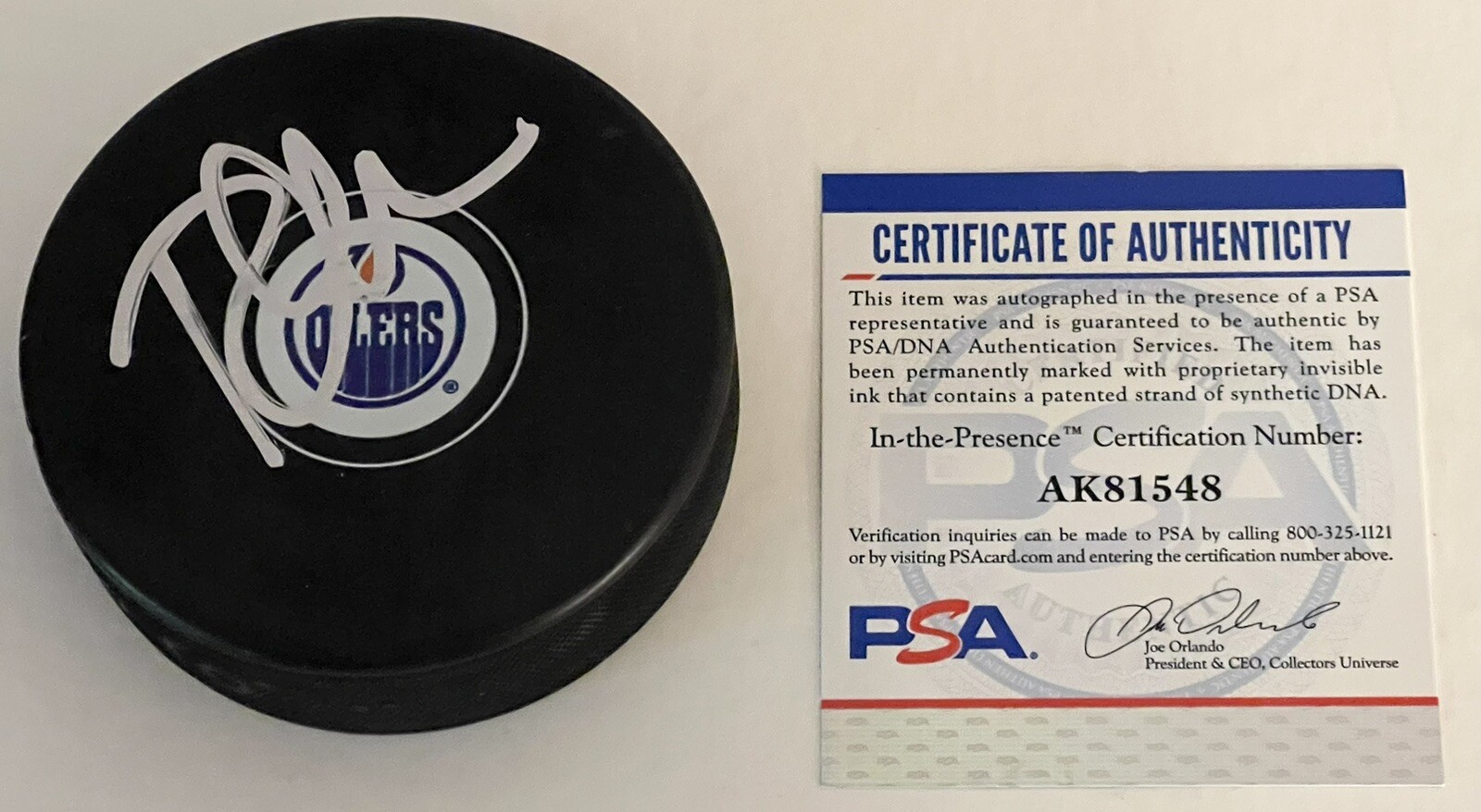 Todd Mclellan Signed Autographed Edmonton Oilers Hockey Puck PSA/DNA 
