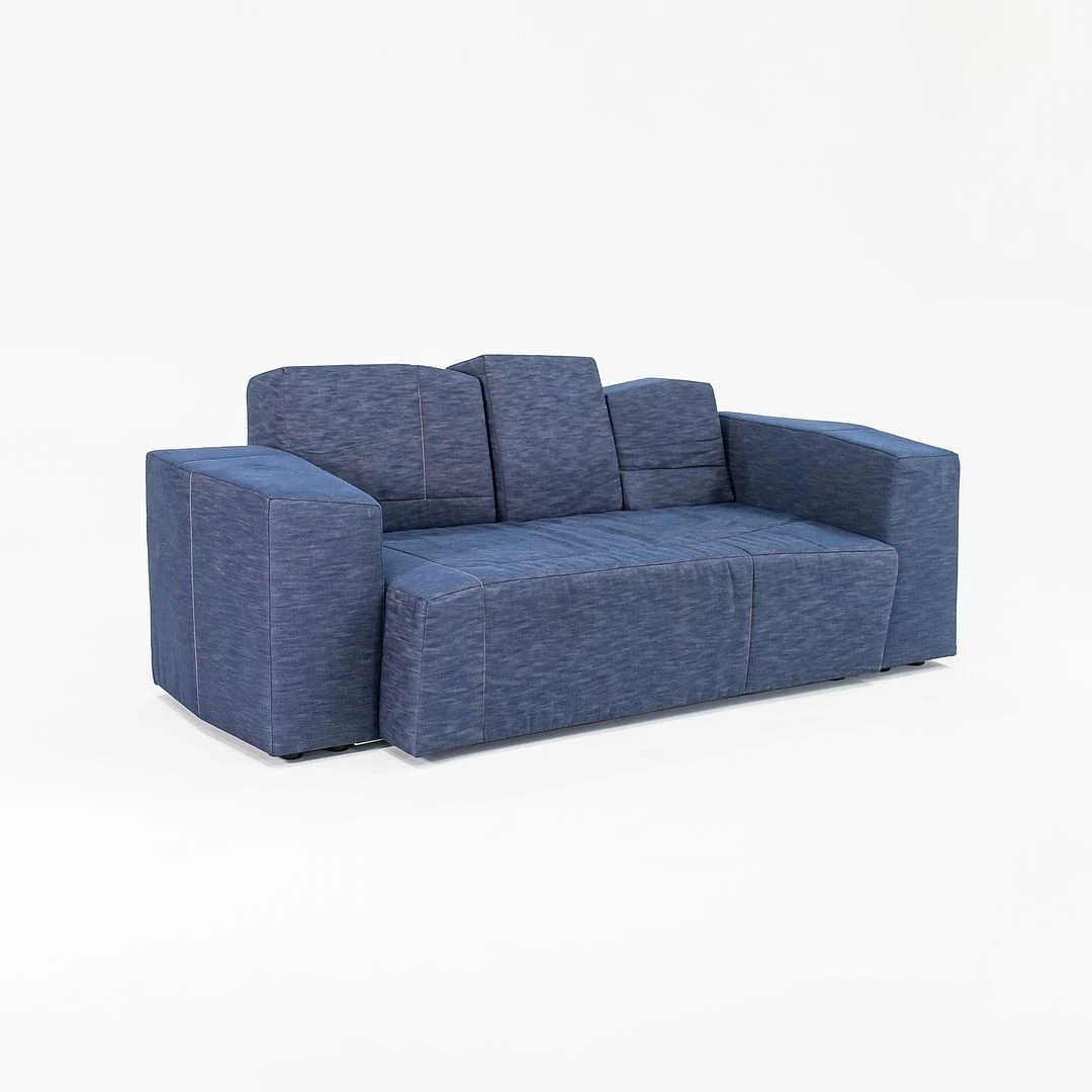 2022 Maarten Baas for Moooi SLT Double Love Seat Sofa Element S3 in Indigo Denim