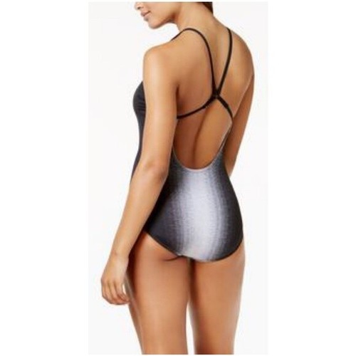 Nike Damen Ombre hochgeschlossener Einteiler Racerback Badeanzug schwarz Neu mit Etikett - Bild 2 von 8