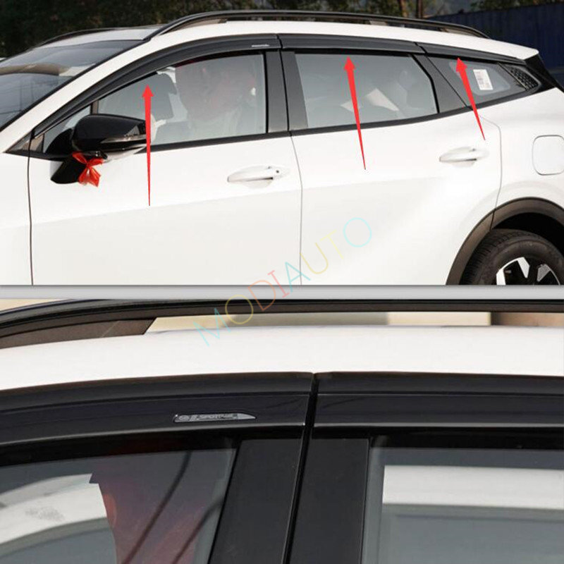 For Kia Sportage 20232024 6x Black side Window Visor Vent Shades Sun
