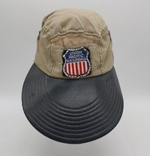 Vintage Original Union Pacific Railroad Patch Hat Cap Chin Strap RARE Worker Hat