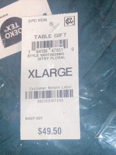 Women's XL - 2-Pc. Cotton V-Neck Packaged Pajama Set, Created for Macy's, Green - Picture 7 of 13
