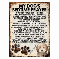 MY DOG'S BEDTIME PRAYER RETRO STYLE METAL TIN SIGN/PLAQUE LABRADOODLE THEME