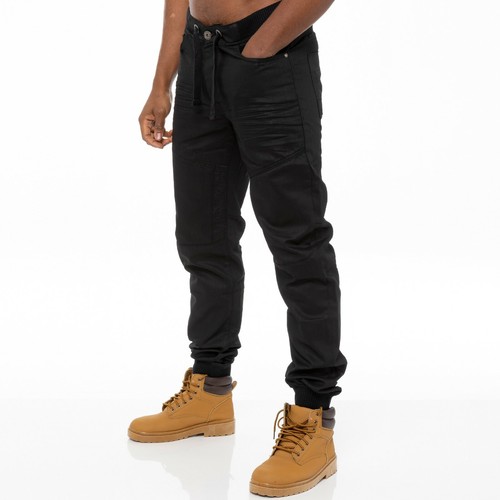 Enzo Mens Cuffed Jeans Regular Fit Jogger Denim Pants Trousers All Waist Sizes - Picture 2 of 27