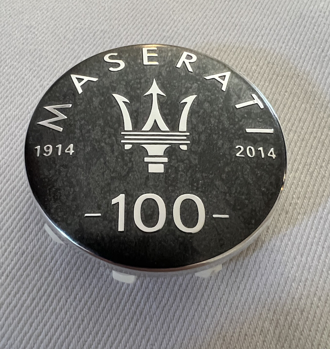 MASERATI 100 YEARS CENTER CAP CAPS SET OF 4 NEW 60mm(58mm