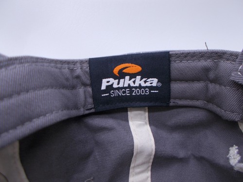 Pukka Gray & White GroGenesis Adjustable Hat Green Brim Made to Look Distressed - Picture 11 of 12