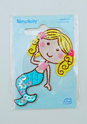 Mermaid Iron On Patch Applique Sequin Girl Kids Mini Embroidered Patches Design - Picture 3 of 4