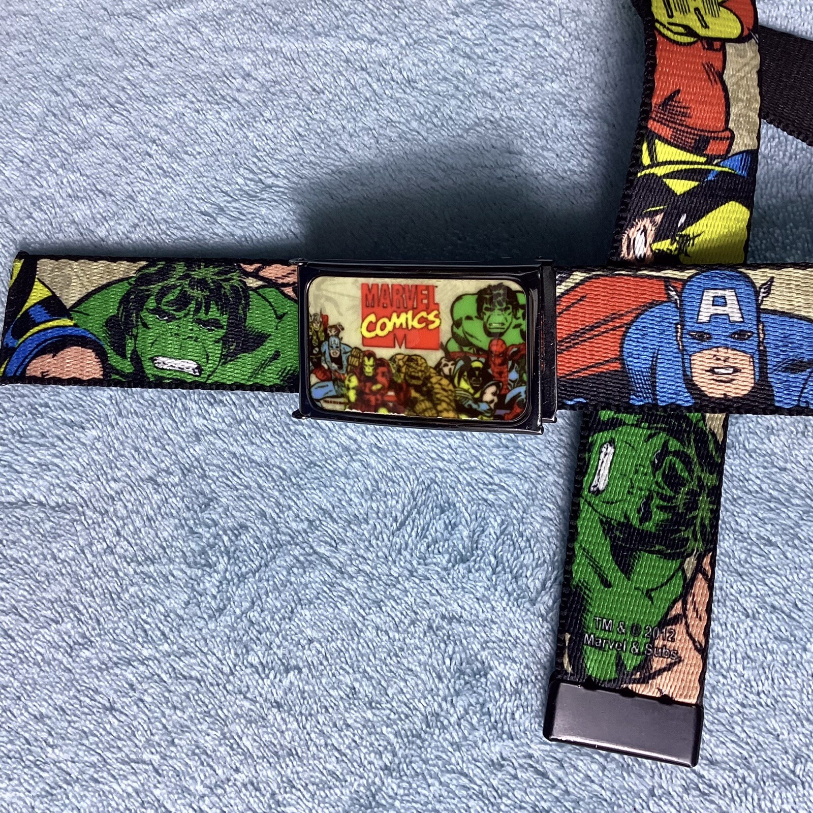 Marvel Comics Belt Cut To Size Adjustable Web Belt Buckle Down NWOT Comic Hero