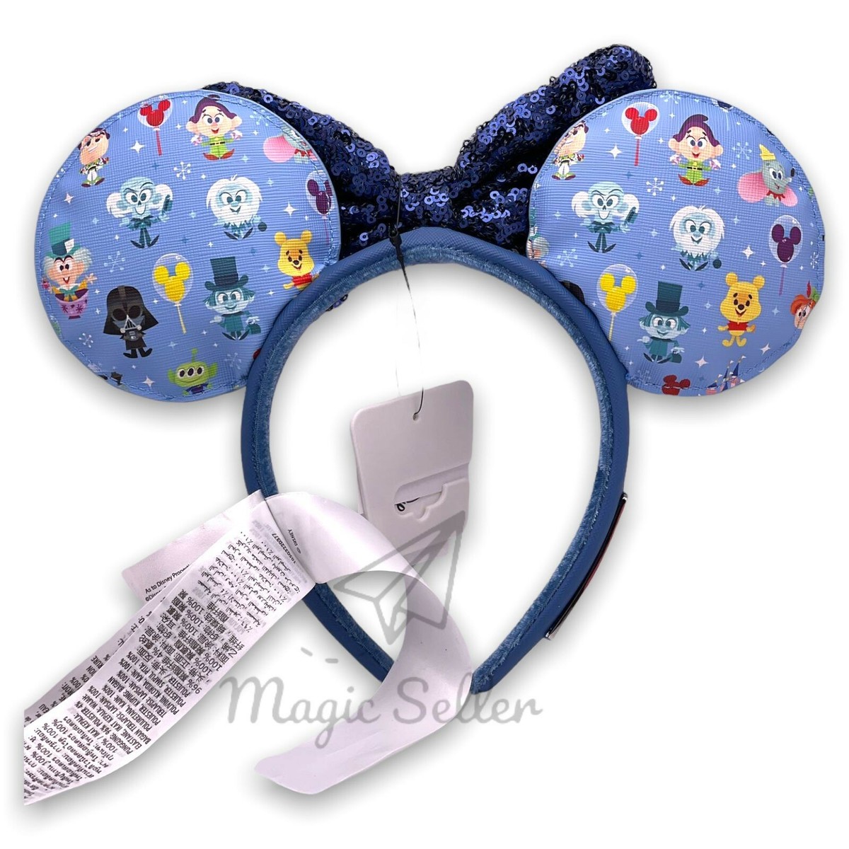 Disney Cruise Line Loungefly Gold and Blue Bling Minnie Mouse Ears Headband New 50th Anniversary EARidescent Shimmer Ear Headband and  main image 2