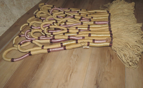 Vintage Don Freedman Wandteppich Handarbeit gewebt Jute Seide Wolle Wandbehang Boho "x" - Bild 6 von 13