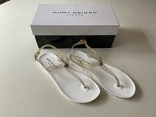 NIB Kurt Geiger Jelly Clear Gold Glitter Sandal Mini Maddison White Girl Youth 2