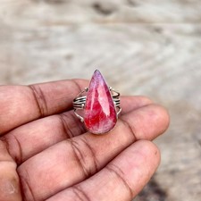 Pink Moonstone Solid 925 Sterling Silver Beautiful Handmade Ring, All Size M1528