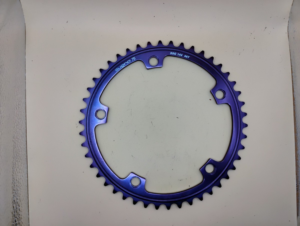 RARE* SUGINO 75 Track Chainring 144 BCD 46t PURPLE NEW OLD STOCK
