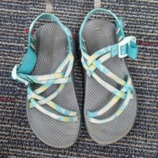 Chaco Sandals Youth Kids Size 2 Multi Color Teal blue gray