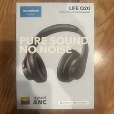 Anker Soundcore Life Q20 Over the Ear Wireless Headphones - Black - New / Sealed