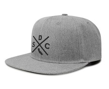 Adjustable Snapback Trucker Baseball Cap (SDC - San Diego, Grey Flatbill)