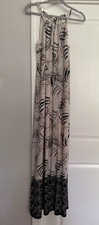 Cato Women’s Beige & black Long maxi dress ties vacation tropical Size medium