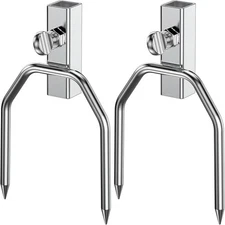 Onlyfire 6104 Chromed Heavy Duty BBQ Rotisserie Meat Fork (1 Pair),