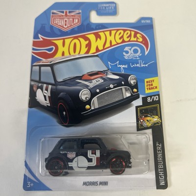 2018 Hot Wheels #65 NIGHTBURNERZ 8/10 MORRIS MINI Cooper Dark Blue w/Black Pr5