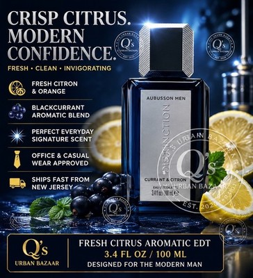 Aubusson Men Distinction Currant & Citron EDT 3.4 Oz Cologne Spray NWOB