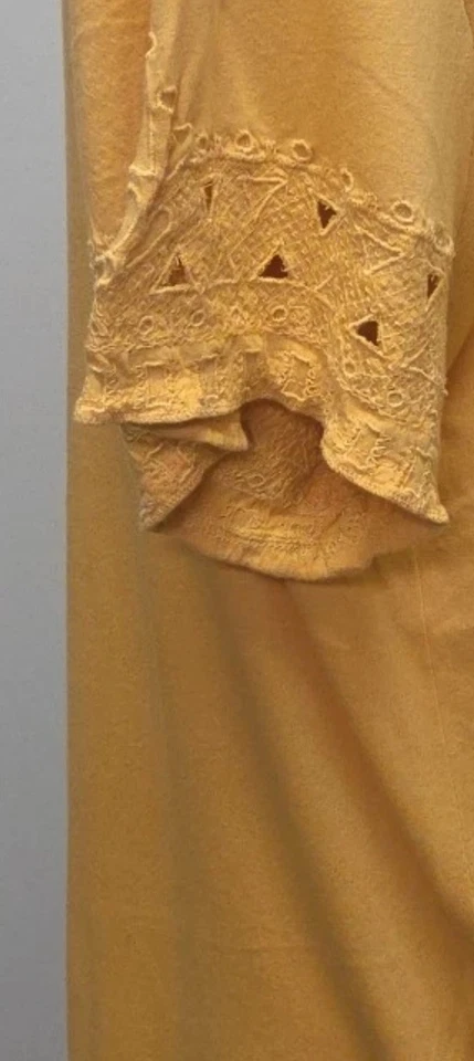 Top Lucky Brand Boho Azteca Mujer 1X Amarillo Mostaza Foto 3 de 4