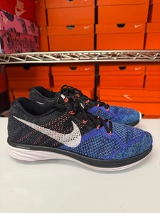 Nike Flyknit Lunar 3 Mens 13 Blue Orange Running Shoes 698181-405 Nike Nike Flyknit Lunar 3 Sneaker Men Sz 10 Photo Blue Black  main image 3