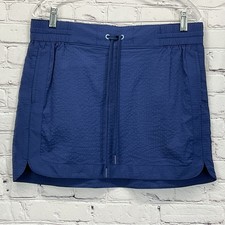 Vineyard Vines Performance Skirt Women's Size M Blue Seersucker Pockets Stretch