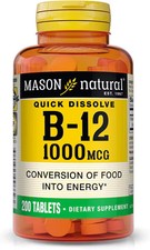 Worldwide 2 X Mason Natural Vitamin B12 Supports Healthy Conversion of Food in