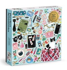Galison 500 Piece Puzzle Purrfect Accessories Foil Puzzle Cats Speed Puzzling