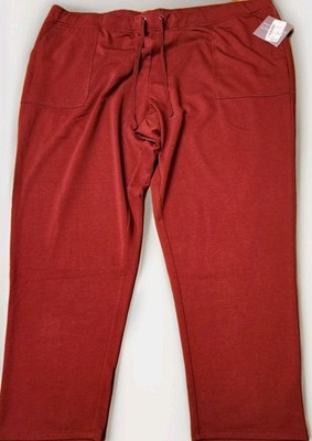 CJ Banks Active Wear Pants Womens Size 3X Maroon Restyled Relax Stretch Comfort 