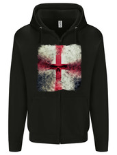 Dissolving England Flag St. George's Skull Mens Zip Up Hoodie