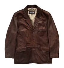 Woodland Leather Suede Jacket Brown Mens XL Blazer
