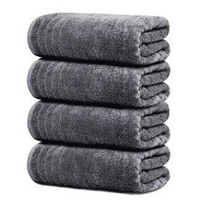Pack of 4 Extra Large Bath Towels 30 x 60 Inches, 100 Cotton, Larger Lighter...