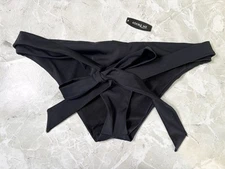 NWT ADORE ME Black Velma Wrap Waist Swim Bikini Bottoms Size Medium