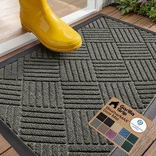 Doormat, 35" x 23", Gray Diamond, Rubber, Indoor Outdoor Use