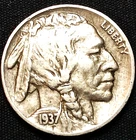 1937 P 5C INDIAN HEAD BUFFALO NICKEL EARLY US TYPE COIN  INDIAN HEAD