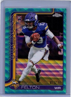2025 Topps Chrome #395 Tai Felton Aqua Wave Refractor #/199
