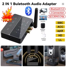 2-in-1 Bluetooth 5.3 Audio Adapter – RCA & 3.5mm Wireless Transmitter/Receiver